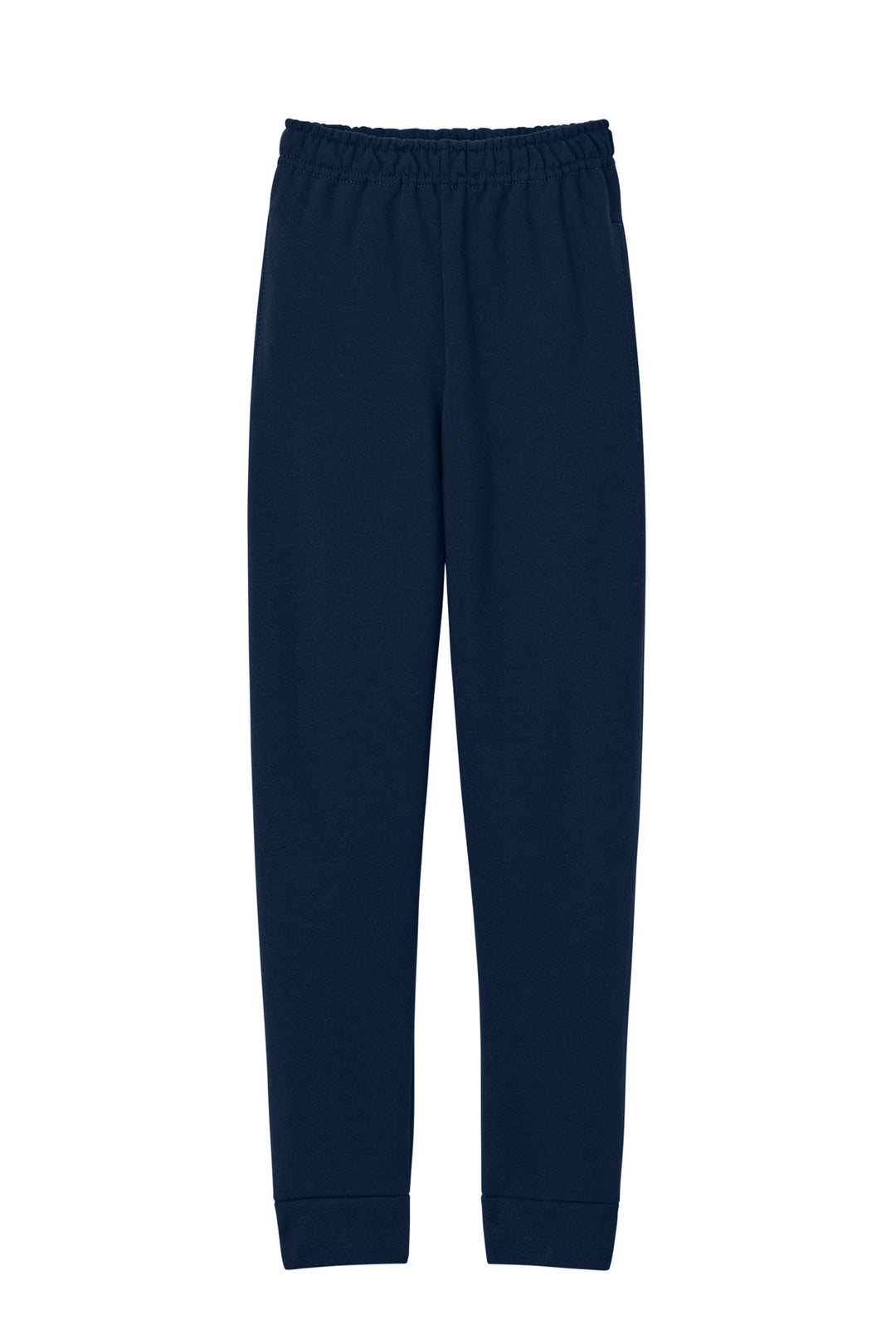 Front View of JNavy Jerzees Youth NuBlend Jogger Sweatpant 975B