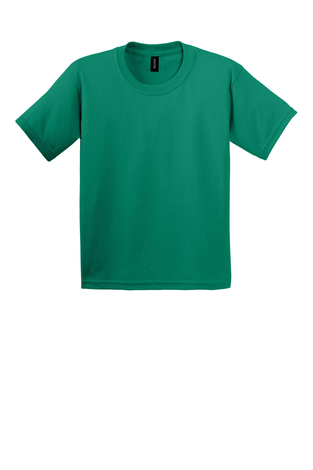 Front View of Kelly Green Gildan - Youth Ultra Cotton 100% US Cotton T-Shirt. 2000B