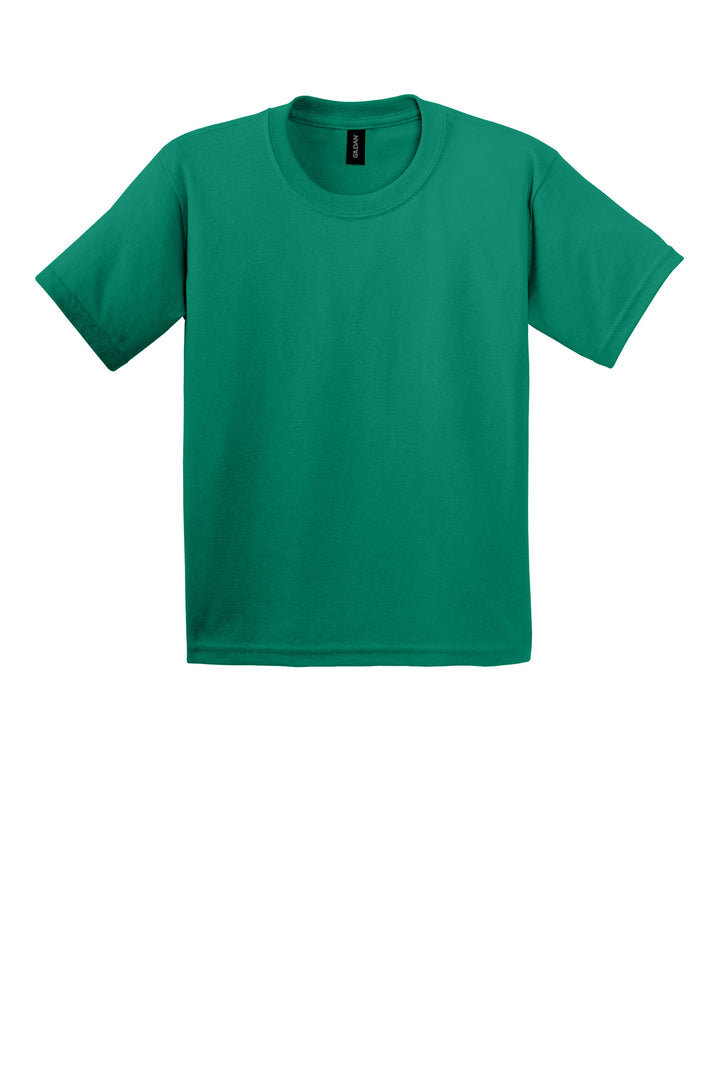 Front View of Kelly Green Gildan - Youth Ultra Cotton 100% US Cotton T-Shirt. 2000B