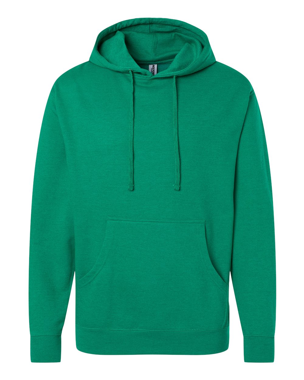 Front View of Kelly Green Heather Midweight Hooded Sweatshirt - SS4500