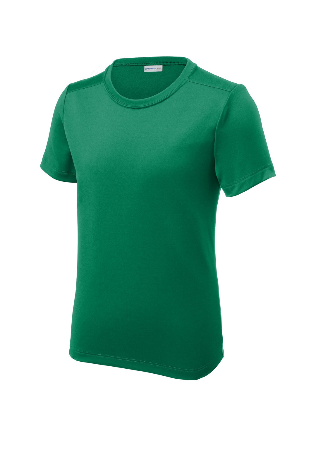 Front View of Kelly Green Sport-Tek Youth Posi-UV Pro Tee. YST420