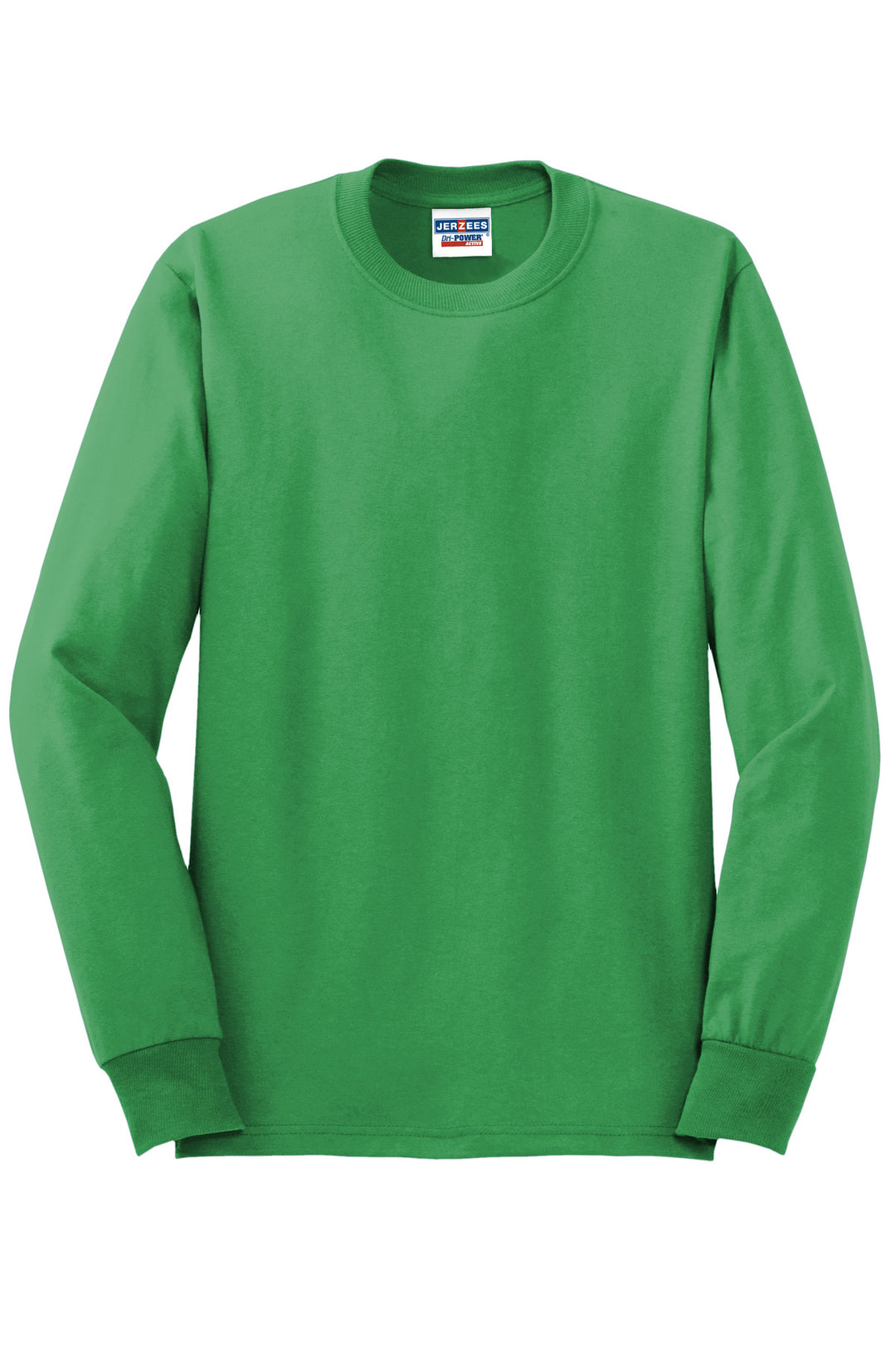 Front View of Kelly Jerzees - Dri-Power 50/50 Cotton/Poly Long Sleeve T-Shirt. 29LS