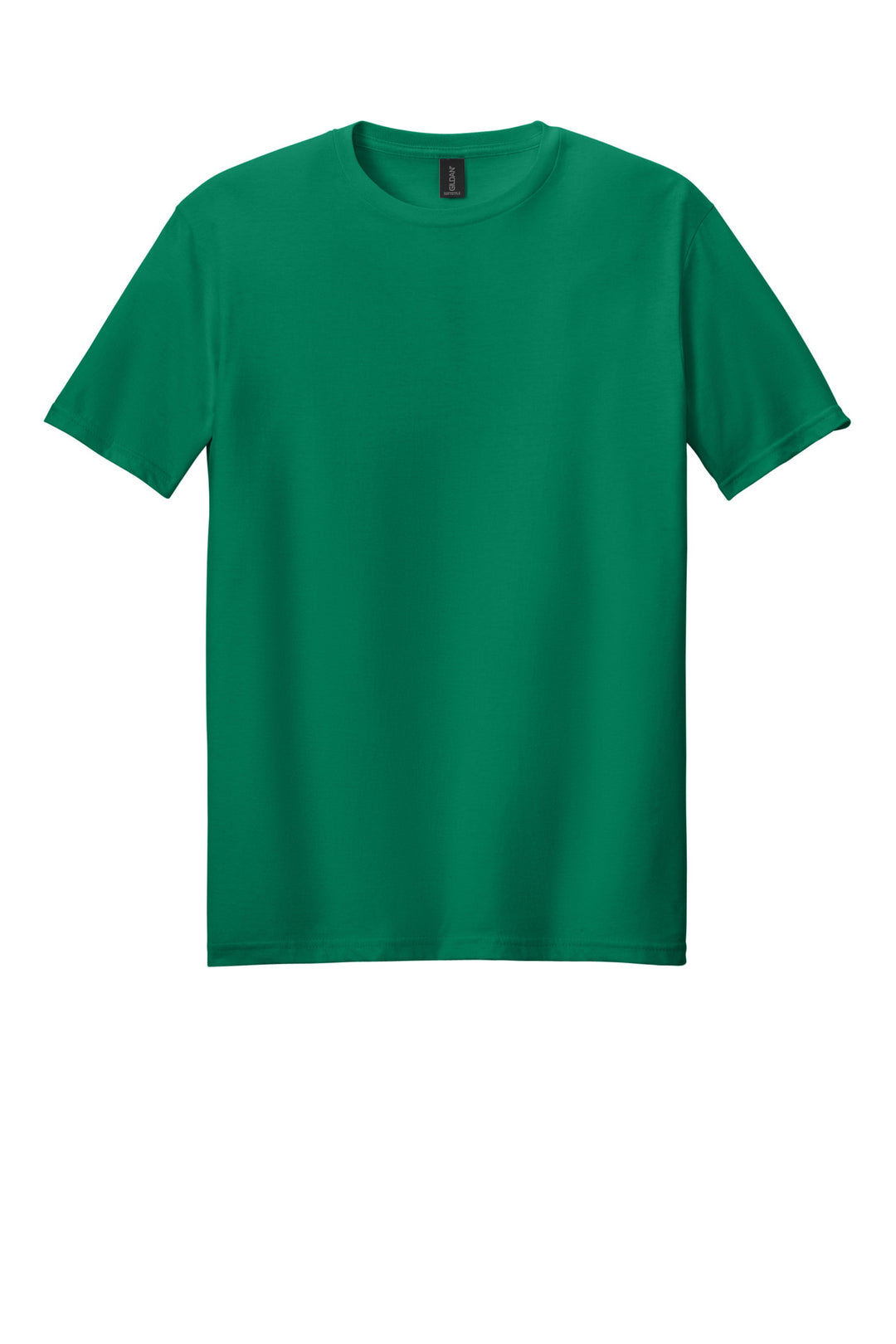 Front View of KellyGreen Gildan Softstyle T-Shirt. 64000