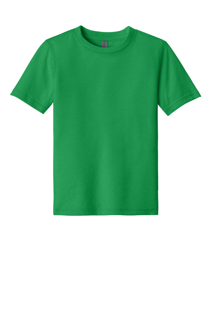 Front View of KellyGreen Next Level Apparel Youth CVC Tee NL3312