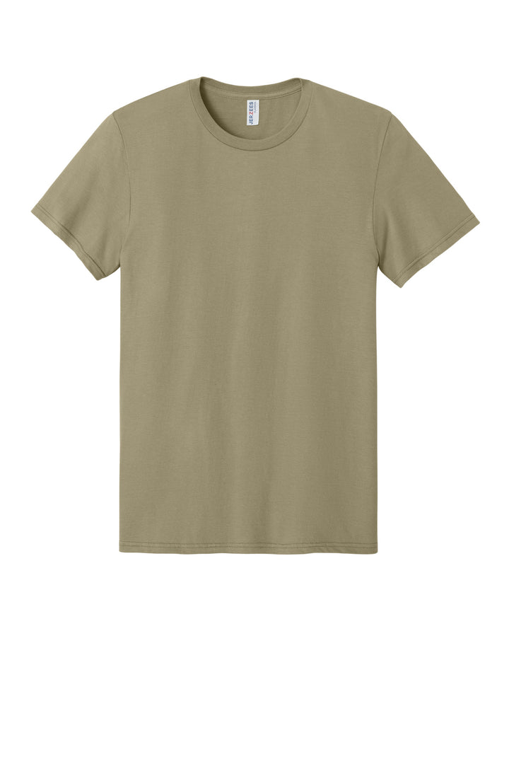 Front View of Khaki Jerzees Classics Unisex Cotton T-Shirt 363M