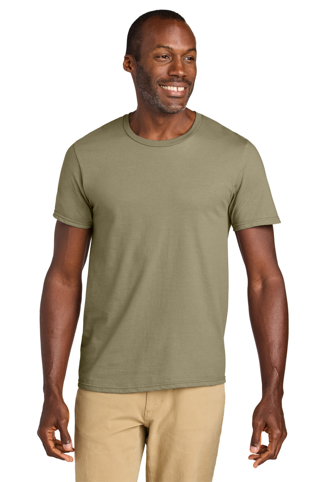Front View of Khaki Jerzees Classics Unisex Cotton T-Shirt 363M