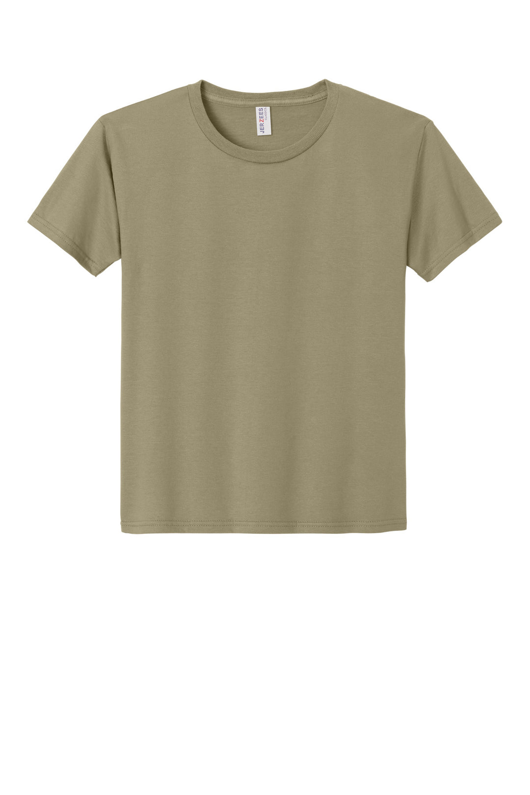 Front View of Khaki Jerzees Classics Youth Cotton T-Shirt 363Y