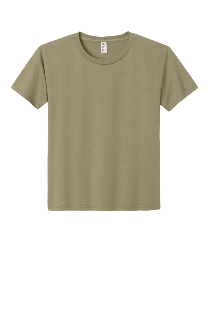 Front View of Khaki Jerzees Classics Youth Cotton T-Shirt 363Y