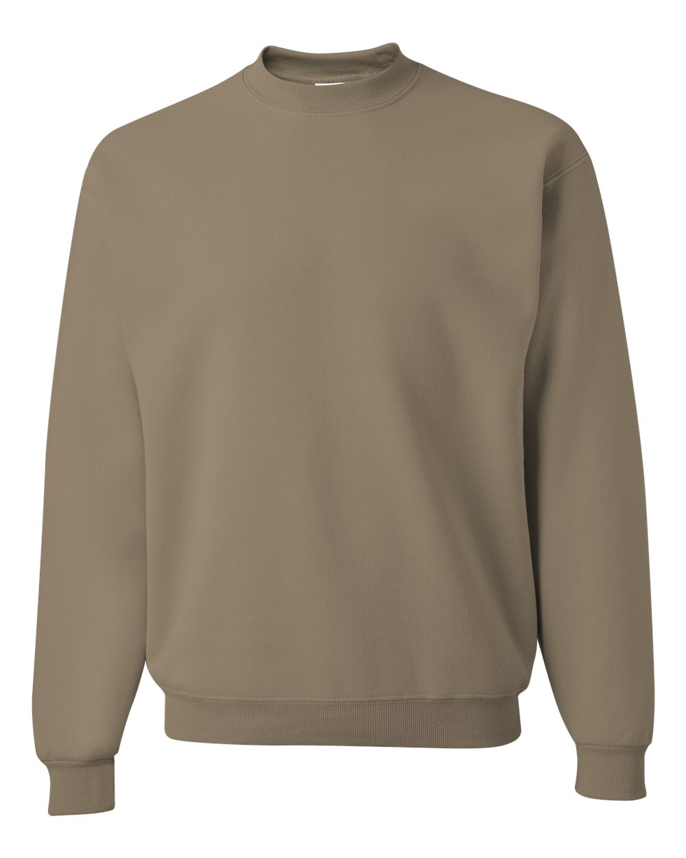 Front View of Khaki NuBlend® Crewneck Sweatshirt - 562MR