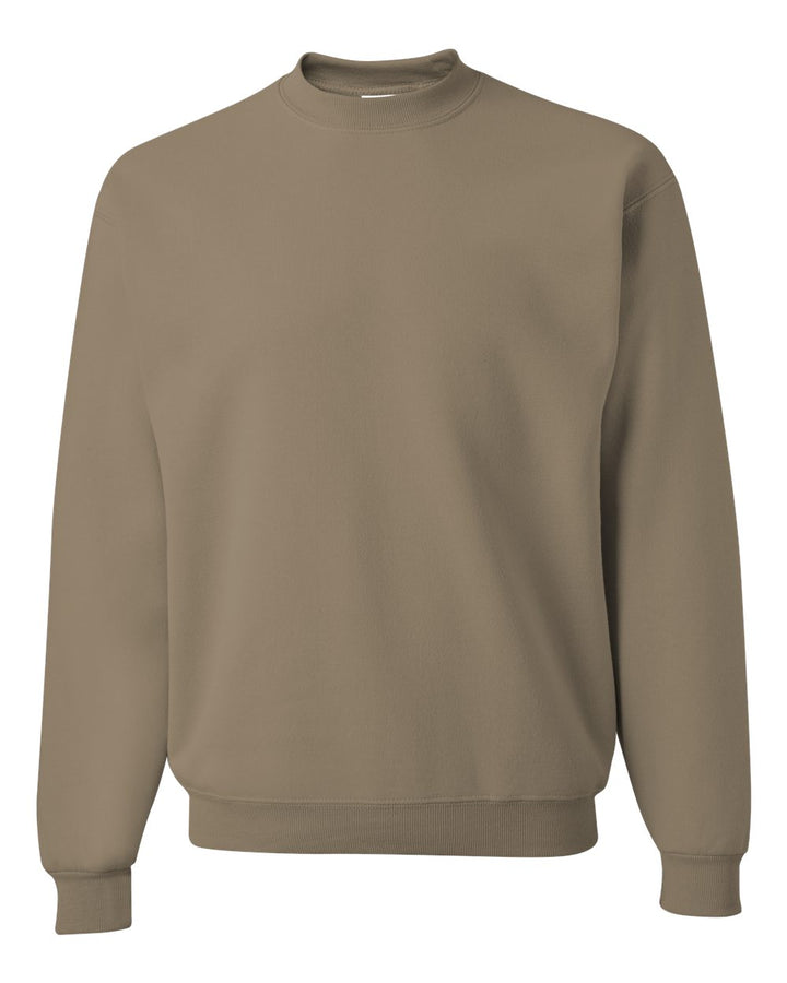 Front View of Khaki NuBlend® Crewneck Sweatshirt - 562MR
