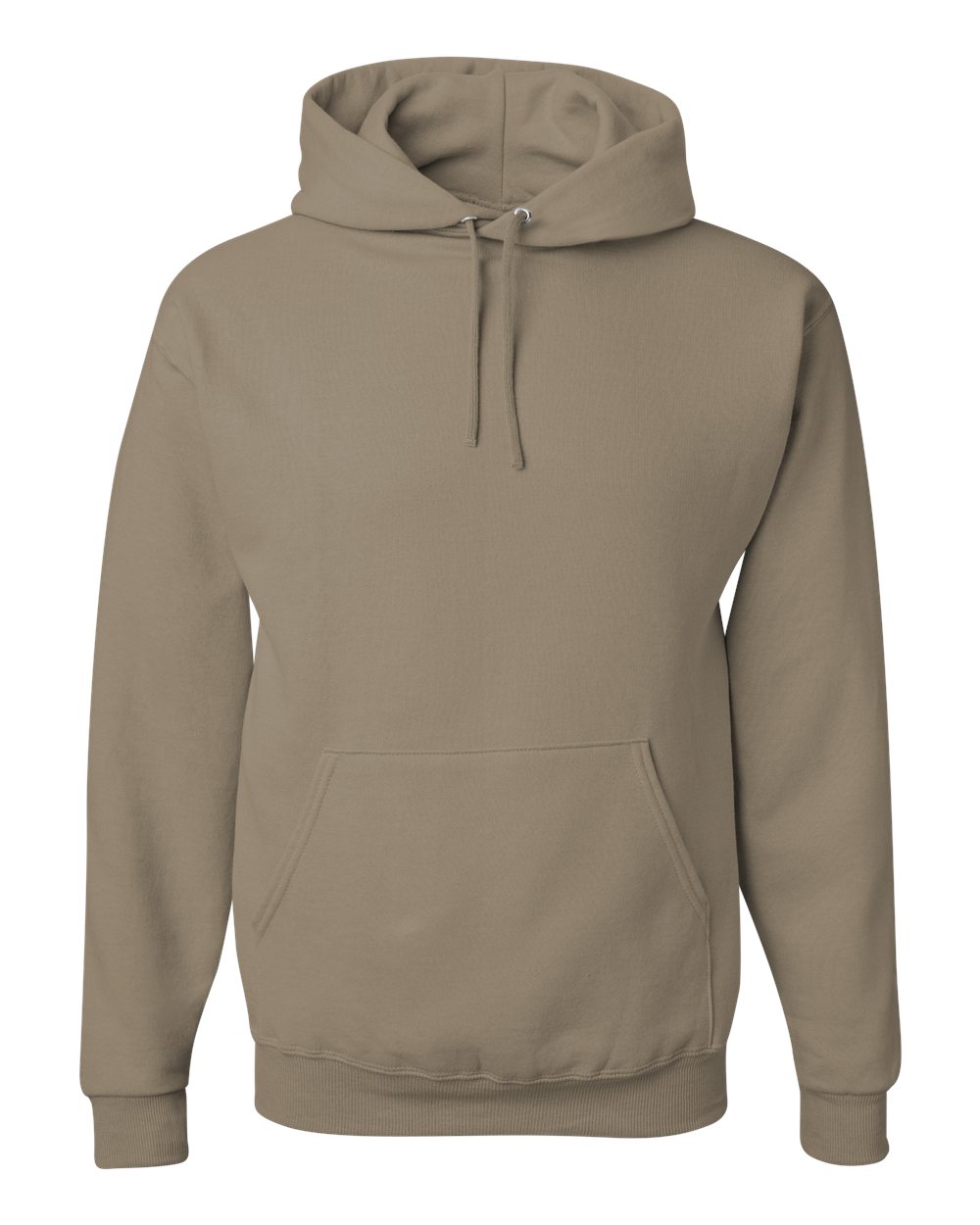 Front View of Khaki NuBlend® Hooded Sweatshirt - 996MR