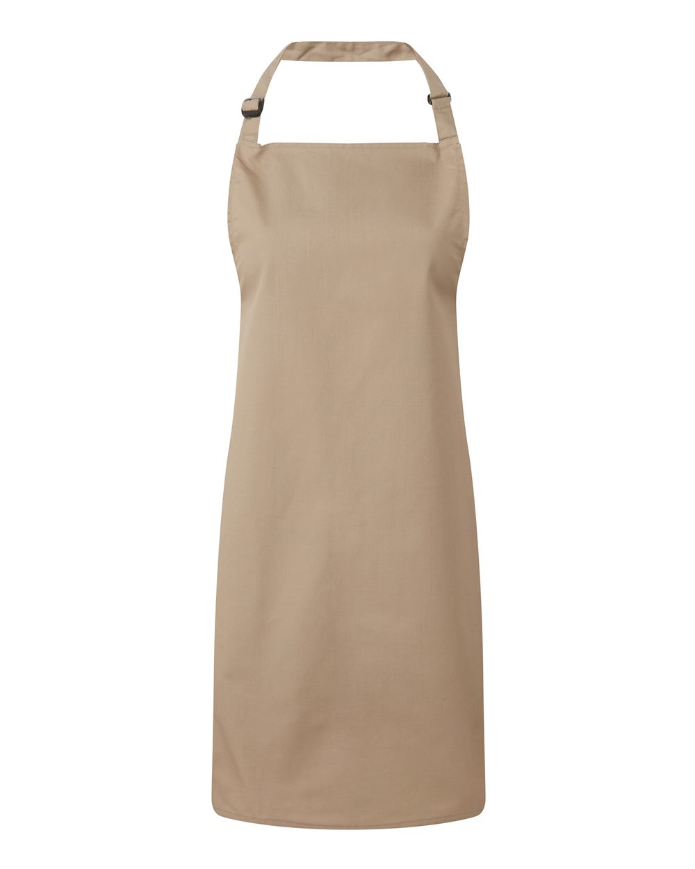 Front View of Khaki Recycled Bib Apron - RP150