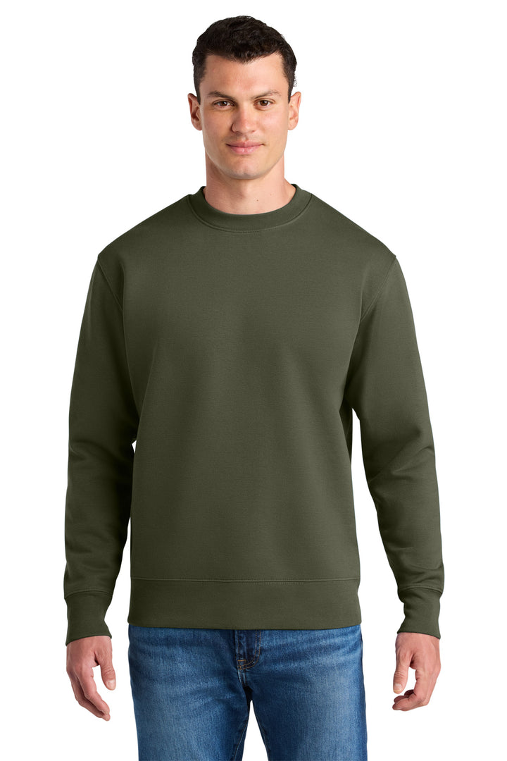 Front View of KhakiGreen Stanley/Stella Unisex Changer 2.0 Crewneck Sweatshirt SXU004