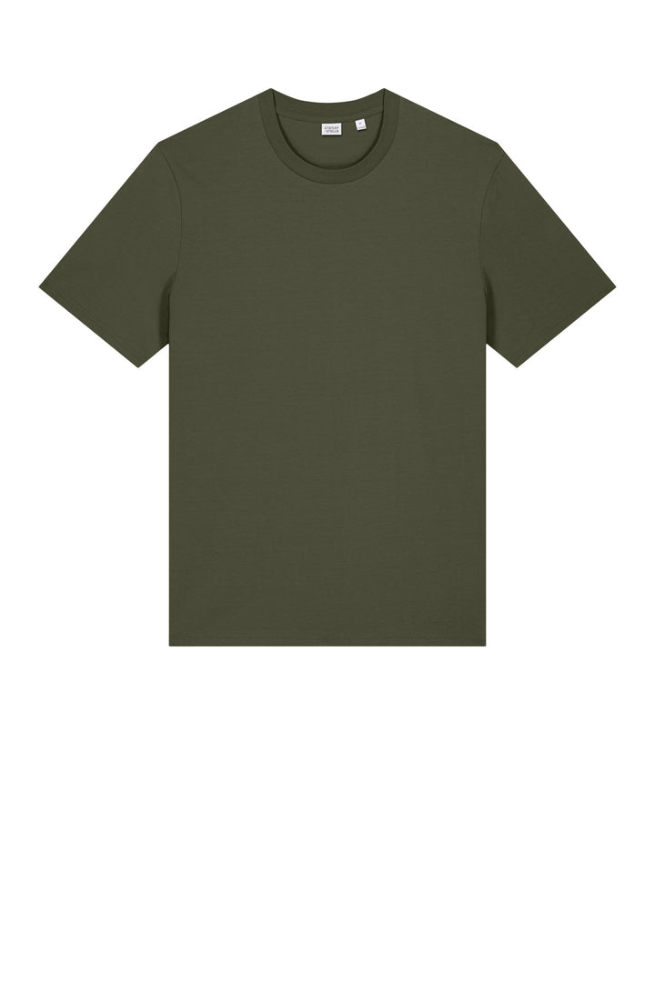 Front View of KhakiGreen Stanley/Stella Unisex Creator 2.0 Tee SXU001
