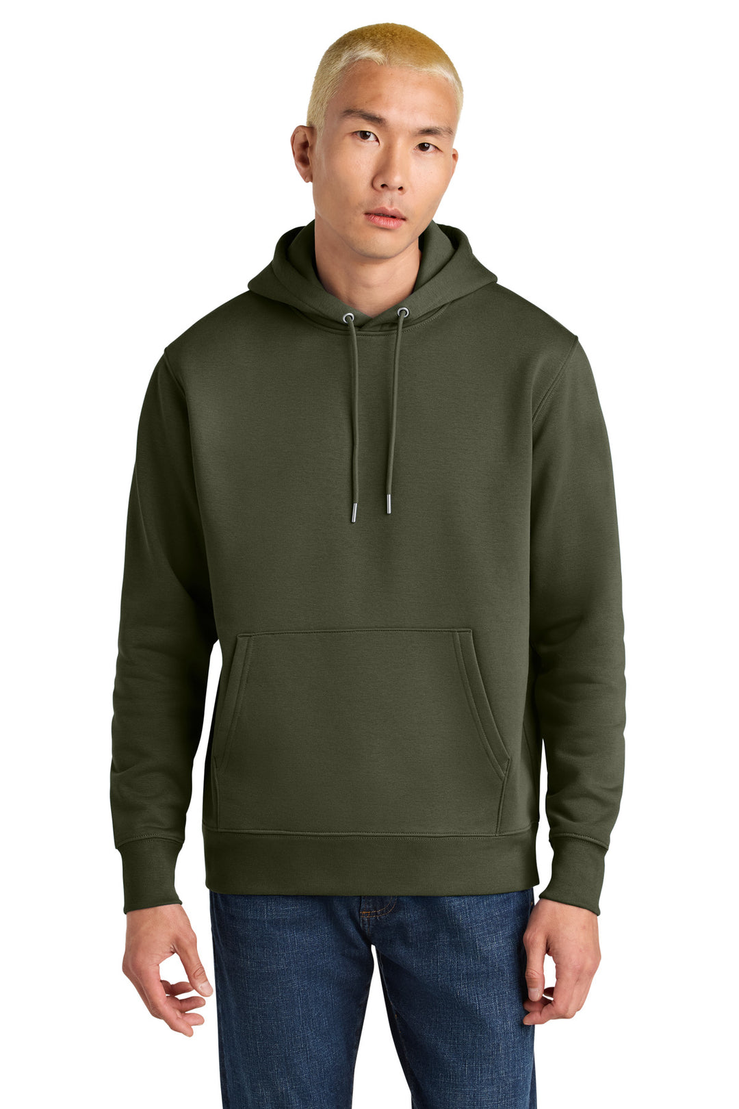 Front View of KhakiGreen Stanley/Stella Unisex Cruiser 2.0 Hooded Sweatshirt SXU003