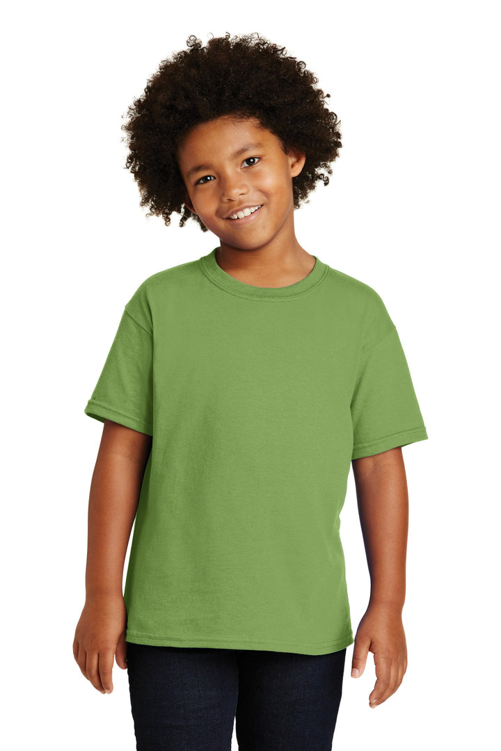 Front View of Kiwi Gildan - Youth Heavy Cotton 100% Cotton T-Shirt. 5000B