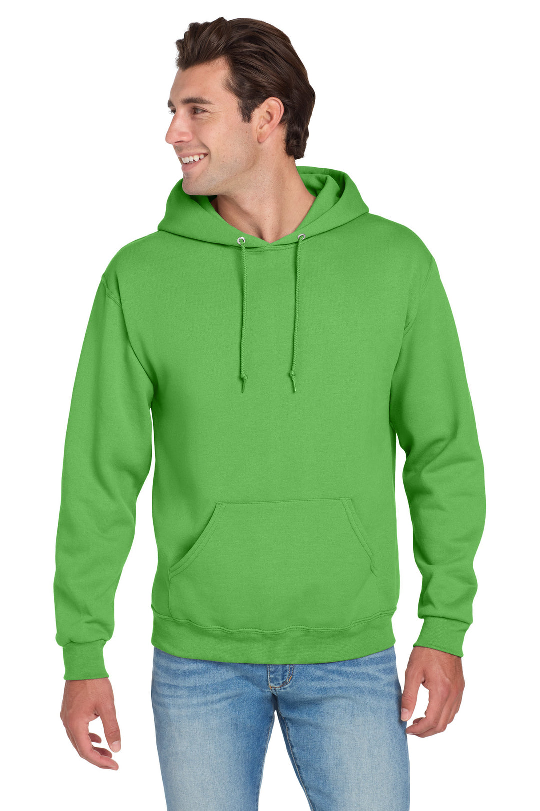 Front View of Kiwi Jerzees NuBlend Pullover Hooded Sweatshirt. 996M