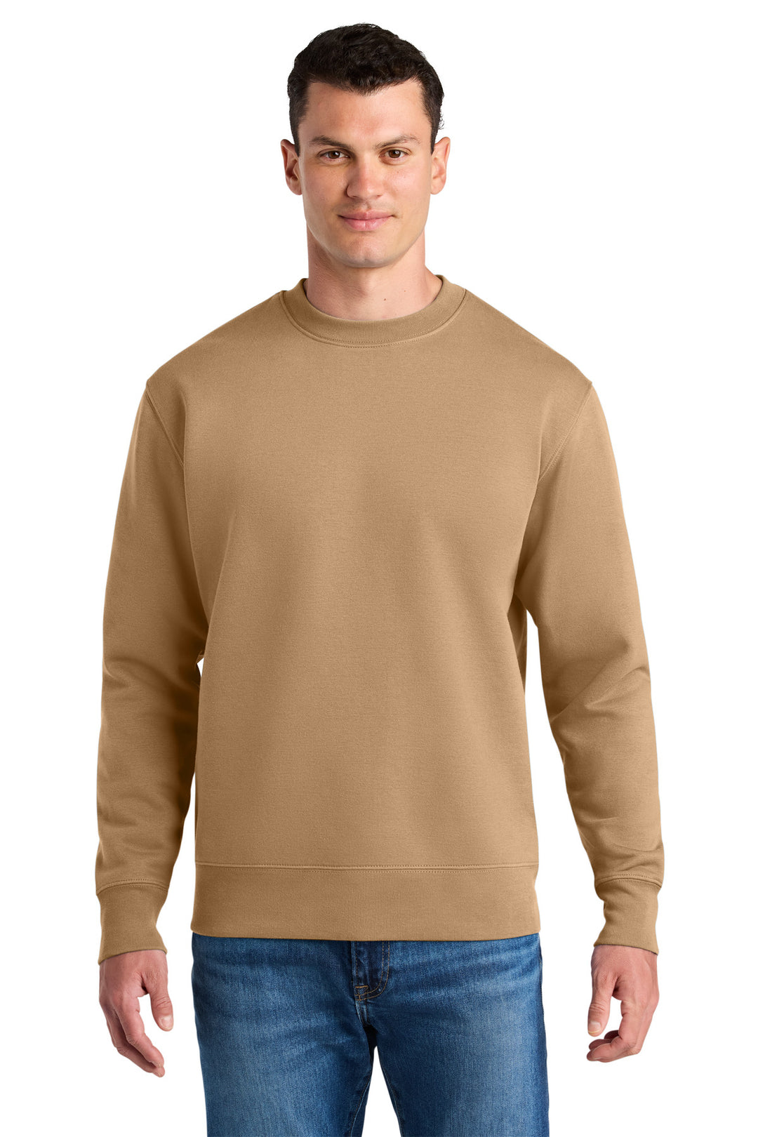 Front View of Latte Stanley/Stella Unisex Changer 2.0 Crewneck Sweatshirt SXU004