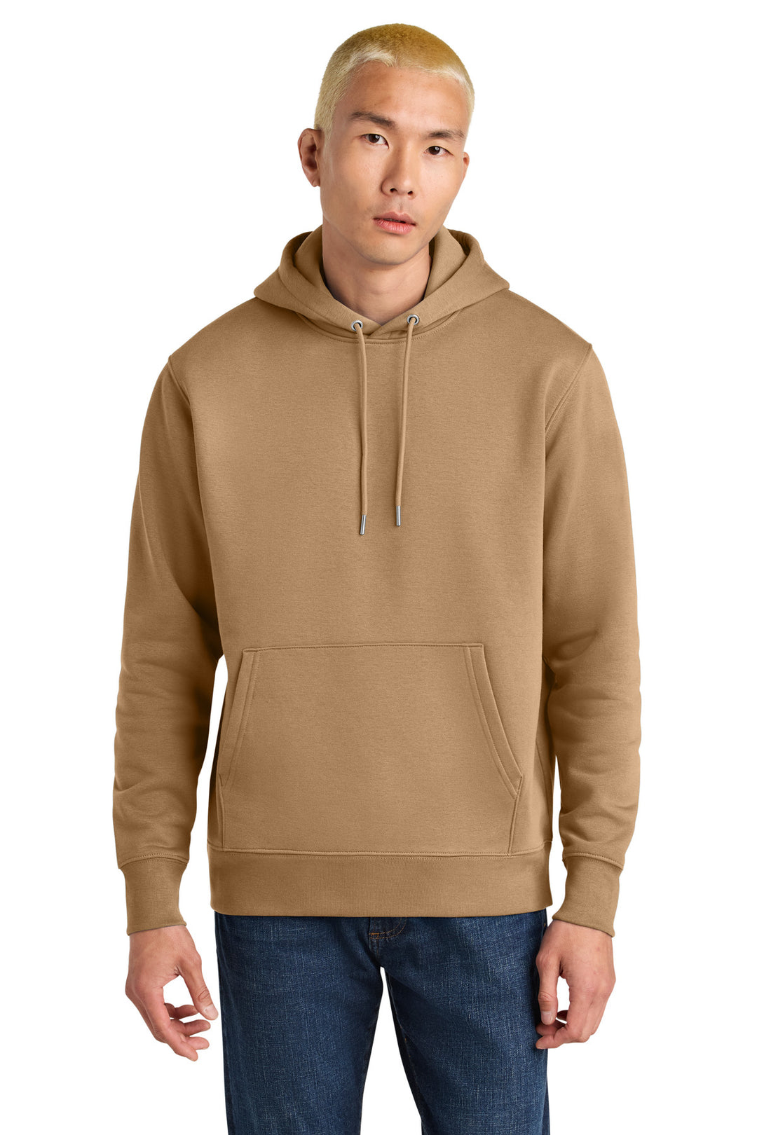Front View of Latte Stanley/Stella Unisex Cruiser 2.0 Hooded Sweatshirt SXU003