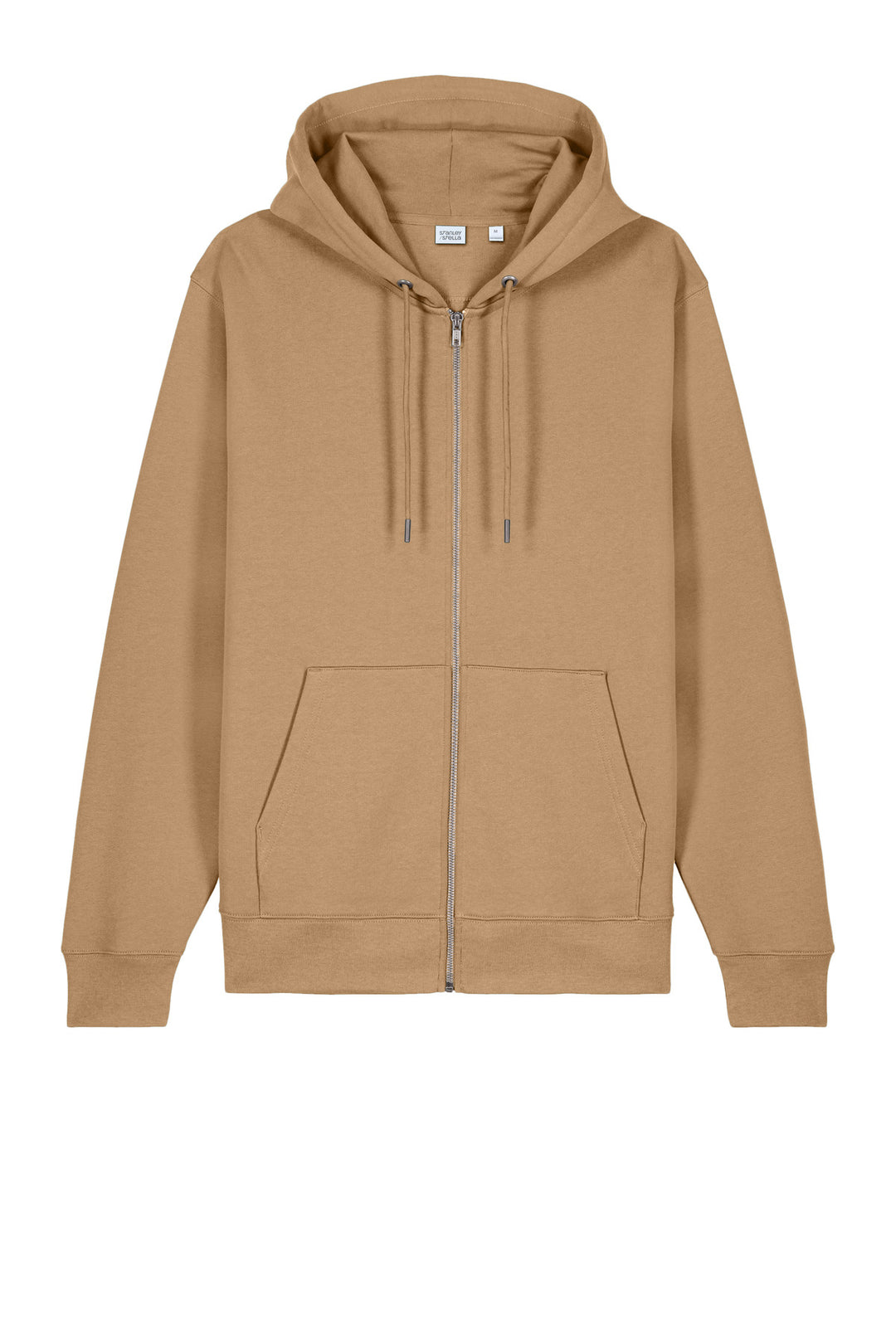 Front View of Latte Stanley/Stella Unisex Cultivator 2.0 Full-Zip Hooded Sweatshirt SXU005