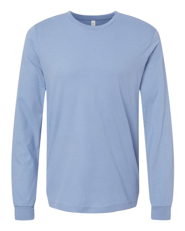 Front View of Lavender Blue Jersey Long Sleeve Tee - 3501