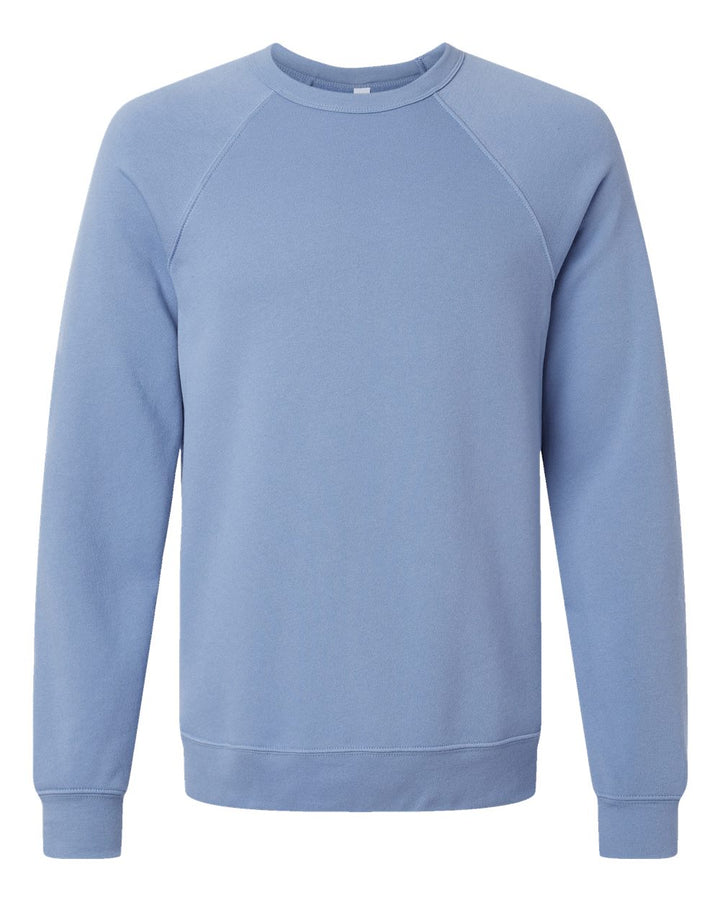 Front View of Lavender Blue Sponge Fleece Raglan Crewneck Sweatshirt - 3901