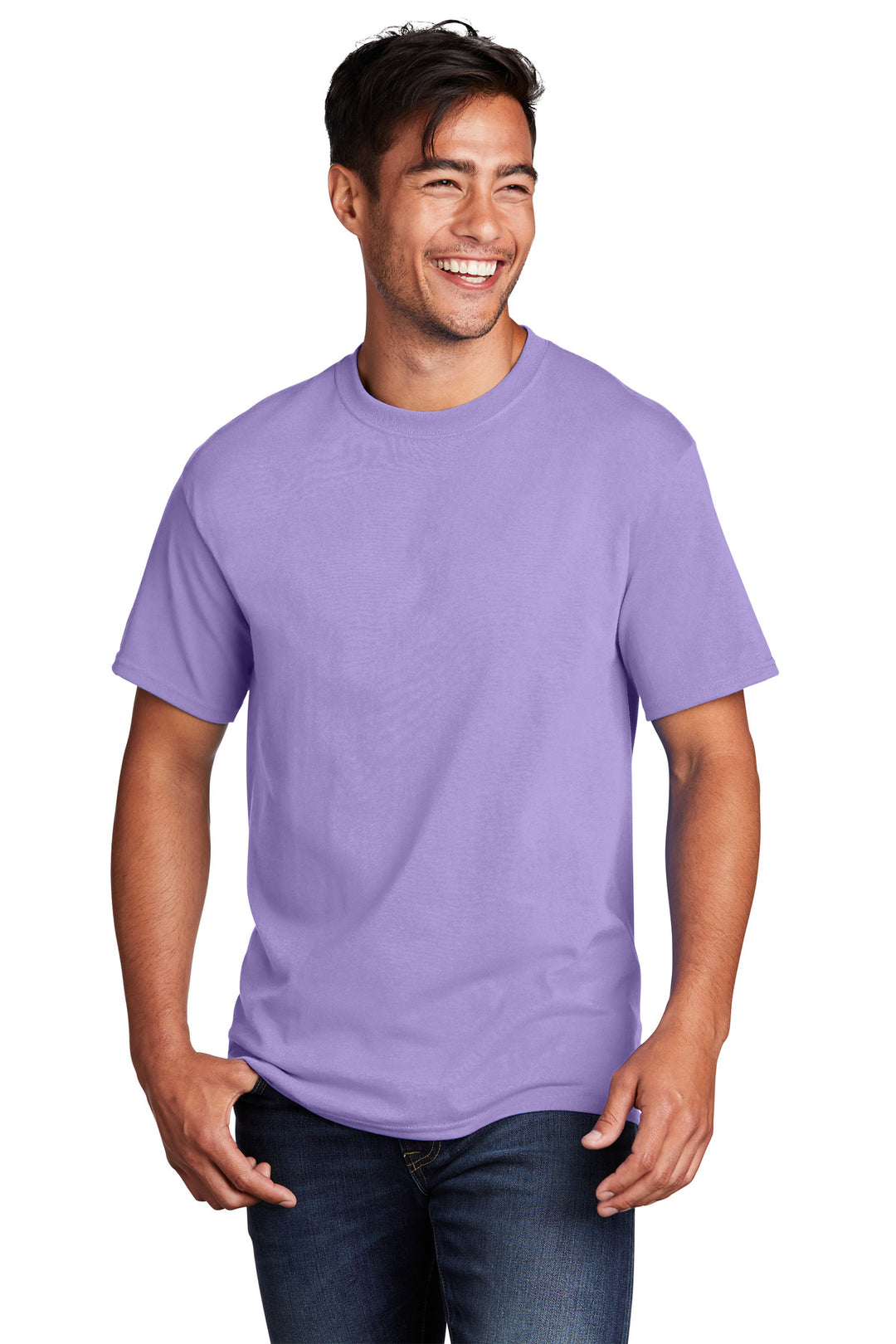 Front View of Lavender Port & Company - Core Cotton Tee. PC54