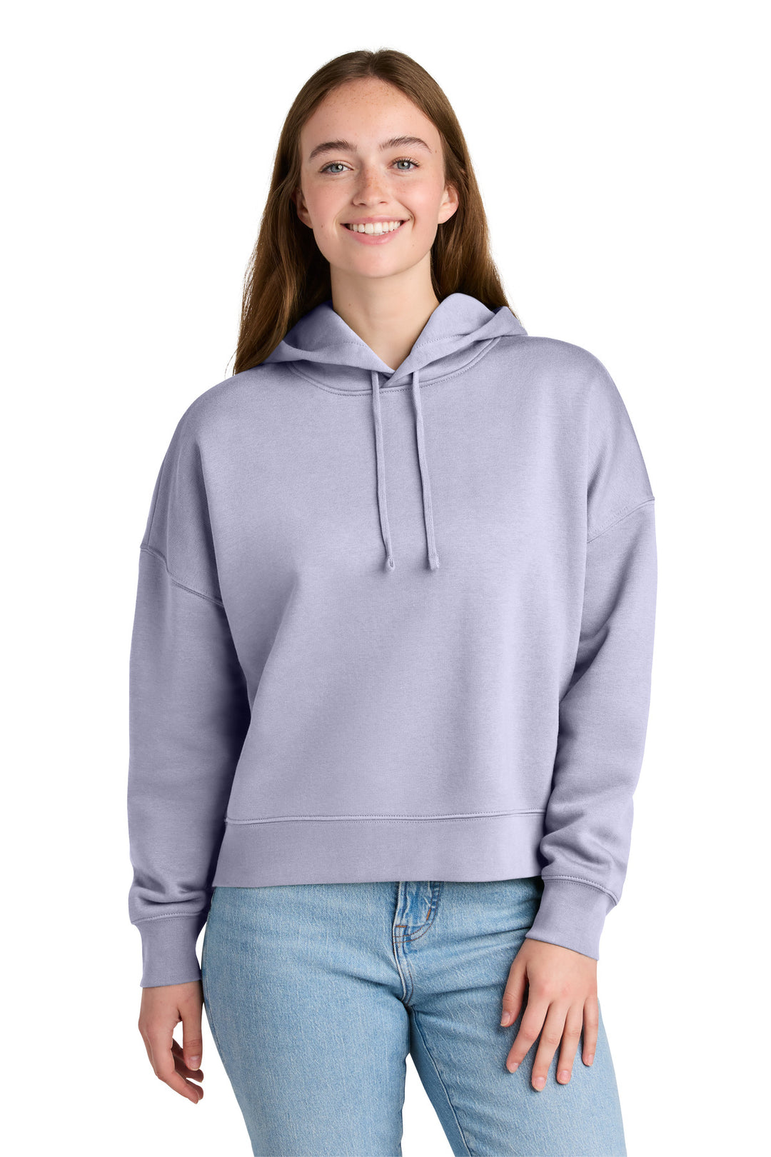 Front View of Lavender Stanley/Stella Women's Stella Nora Hooded Sweatshirt SXW035
