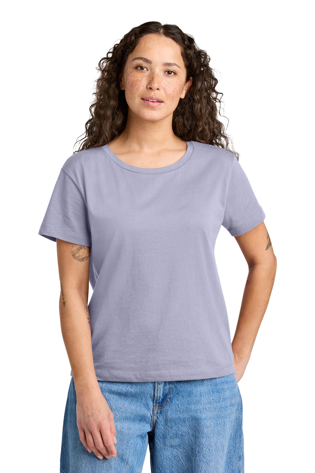Front View of Lavender Stanley/Stella Women's Stella Serena Scoop Neck Tee SXW008
