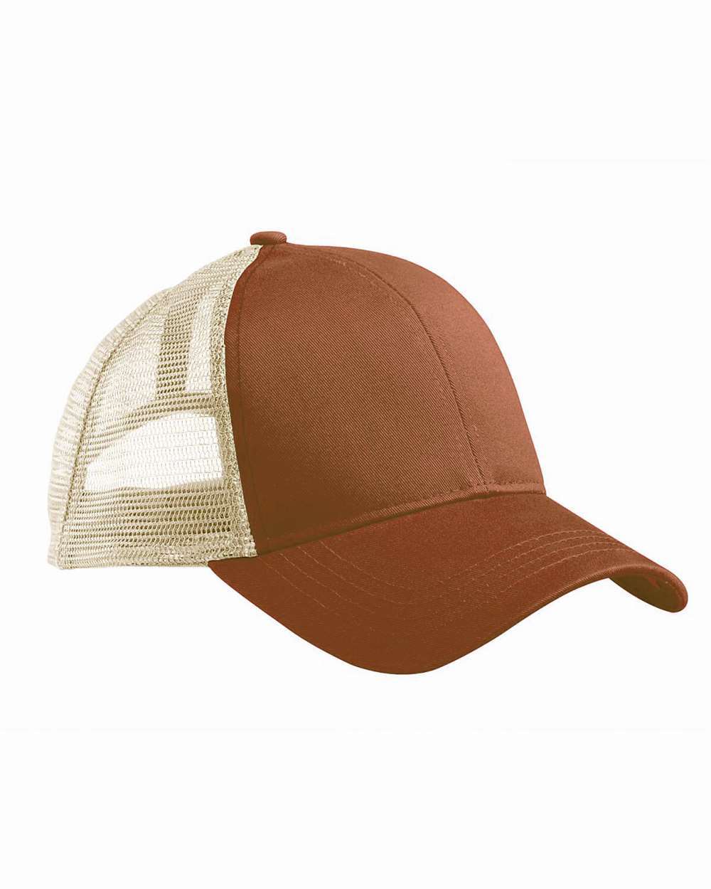 Front View of Legacy Brown/ Oyster Eco Trucker Cap - EC7070