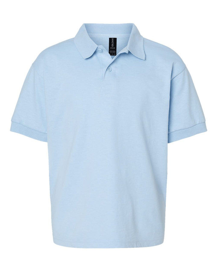 Front View of Light Blue DryBlend® Youth Jersey Polo - 8800B