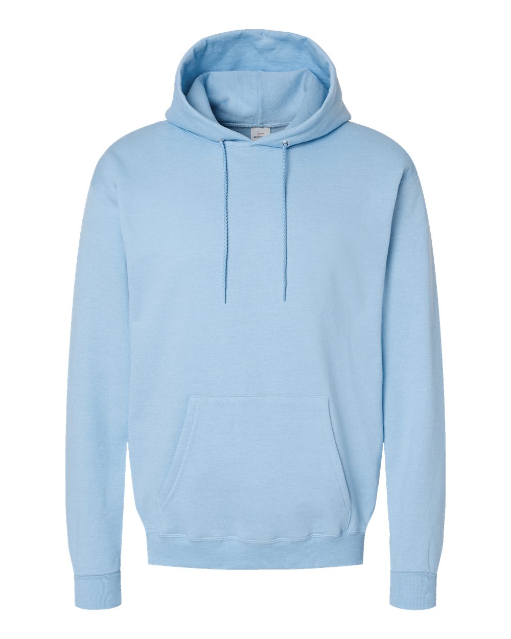 Front View of Light Blue Ecosmart® Hooded Sweatshirt - P170