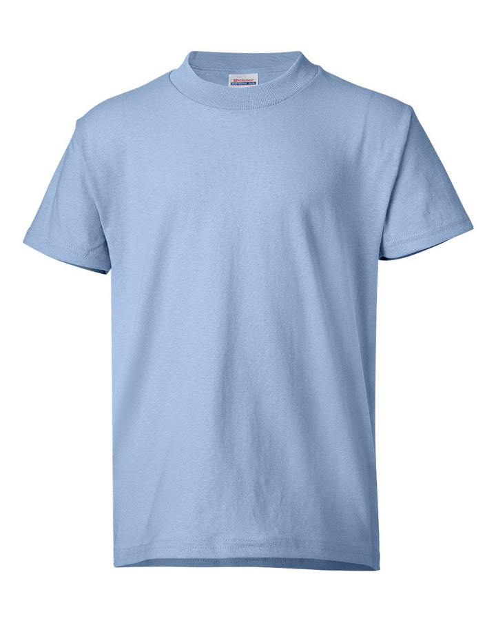 Front View of Light Blue Ecosmart™ Youth T-Shirt - 5370