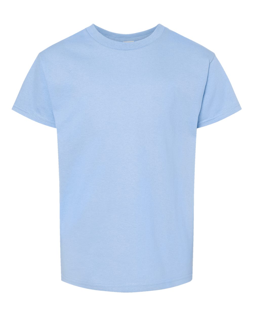 Front View of Light Blue Essential-T Youth T-Shirt - 5480