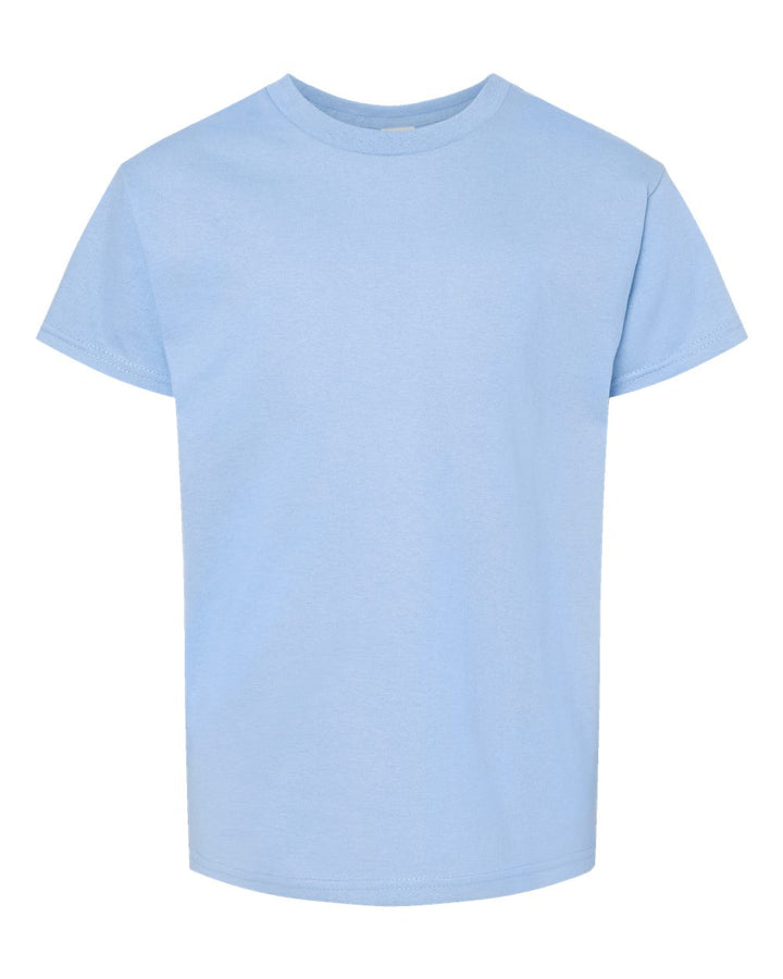 Front View of Light Blue Essential-T Youth T-Shirt - 5480