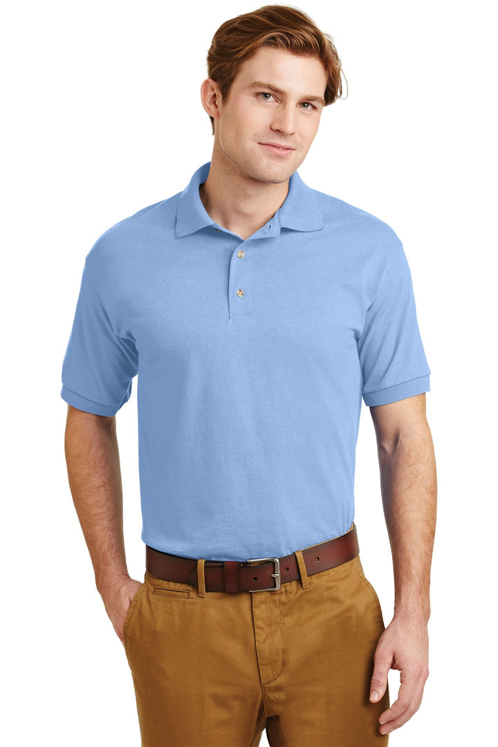 Front View of Light Blue Gildan - DryBlend 6-Ounce Jersey Knit Sport Shirt. 8800