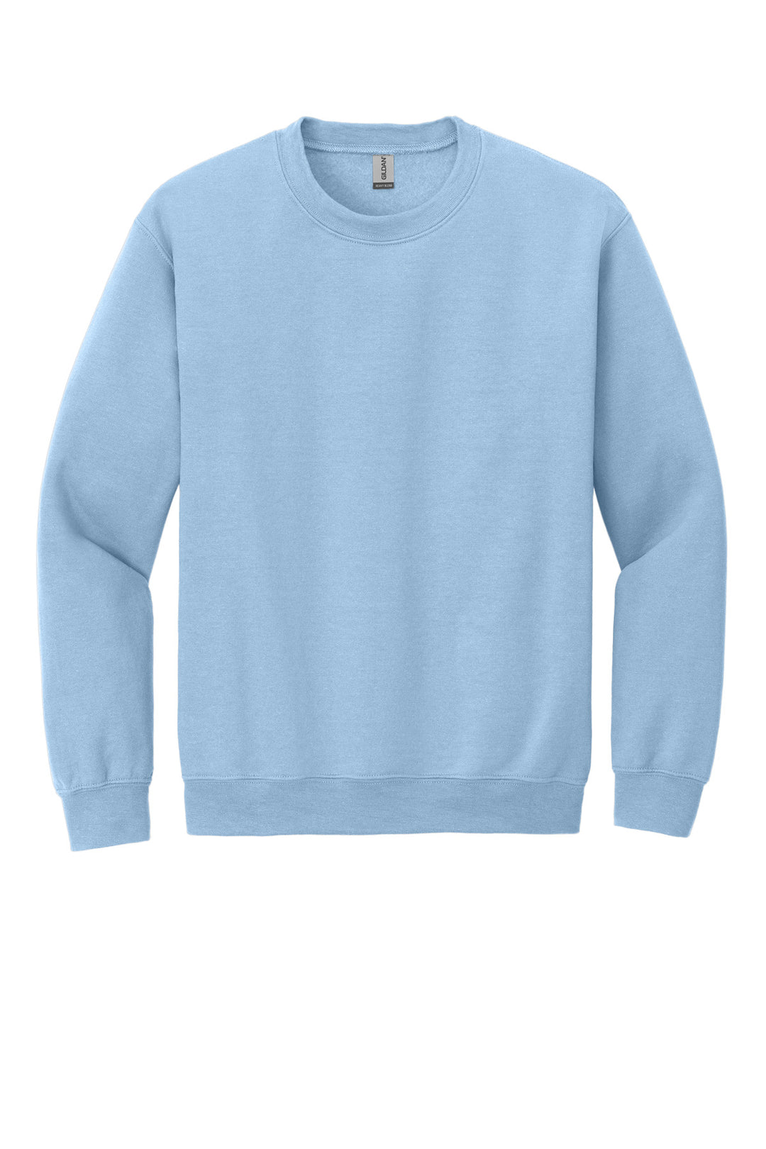 Front View of Light Blue Gildan Heavy Blend Crewneck Sweatshirt. 18000
