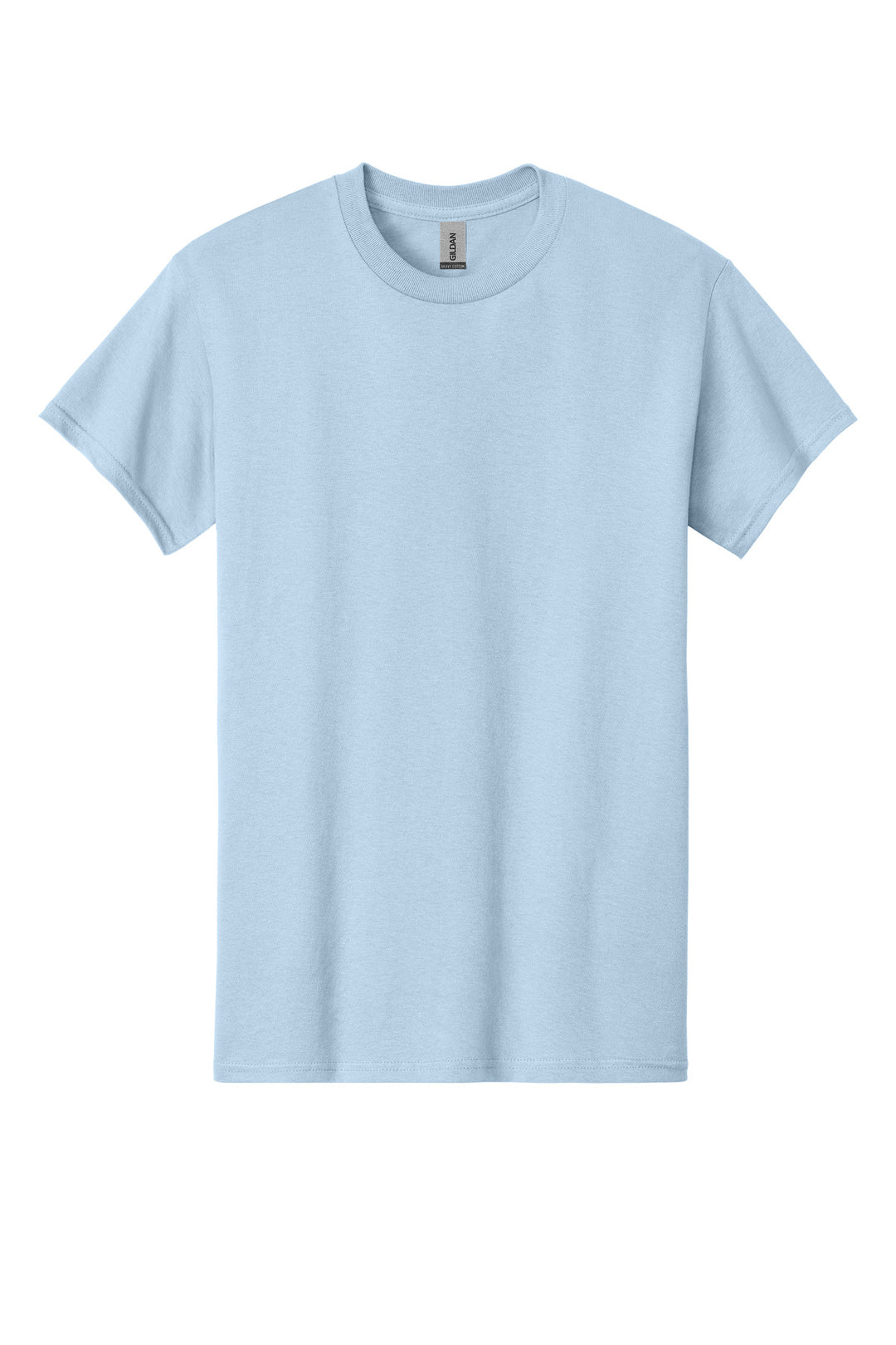 Front View of Light Blue Gildan - Heavy Cotton 100% Cotton T-Shirt. 5000