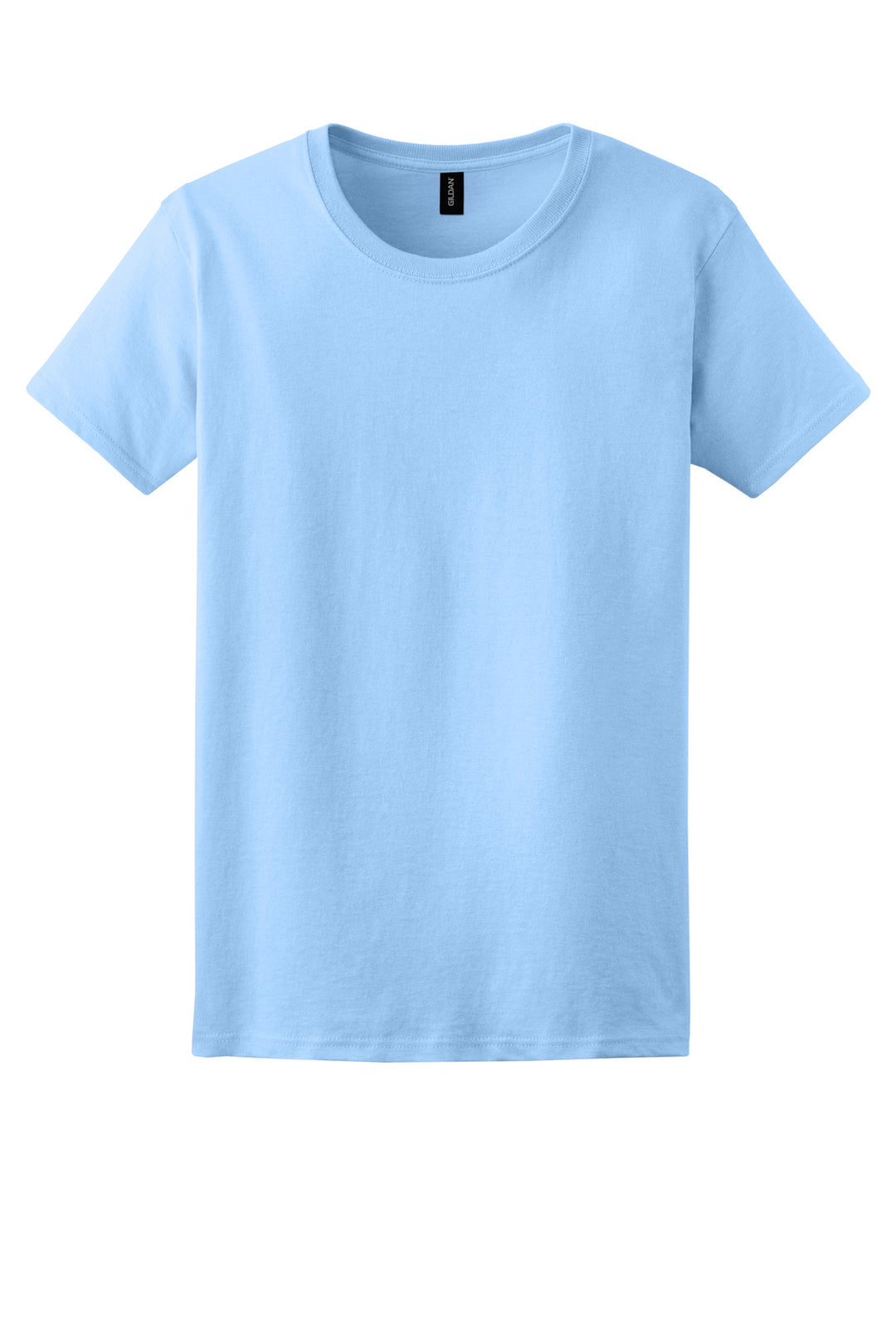 Front View of Light Blue Gildan Women's Ultra Cotton 100% US Cotton T-Shirt. 2000L