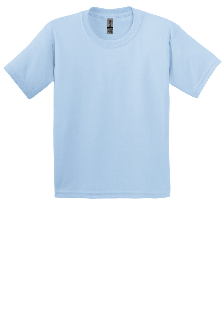 Front View of Light Blue Gildan - Youth Ultra Cotton 100% US Cotton T-Shirt. 2000B