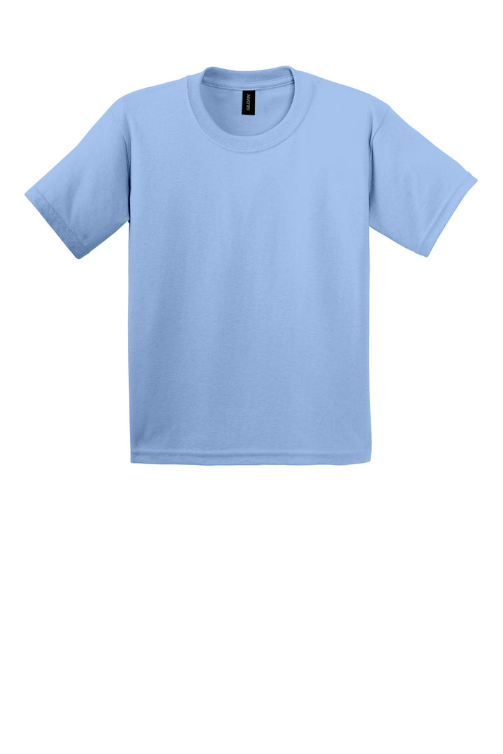 Front View of Light Blue Gildan - Youth Ultra Cotton 100% US Cotton T-Shirt. 2000B