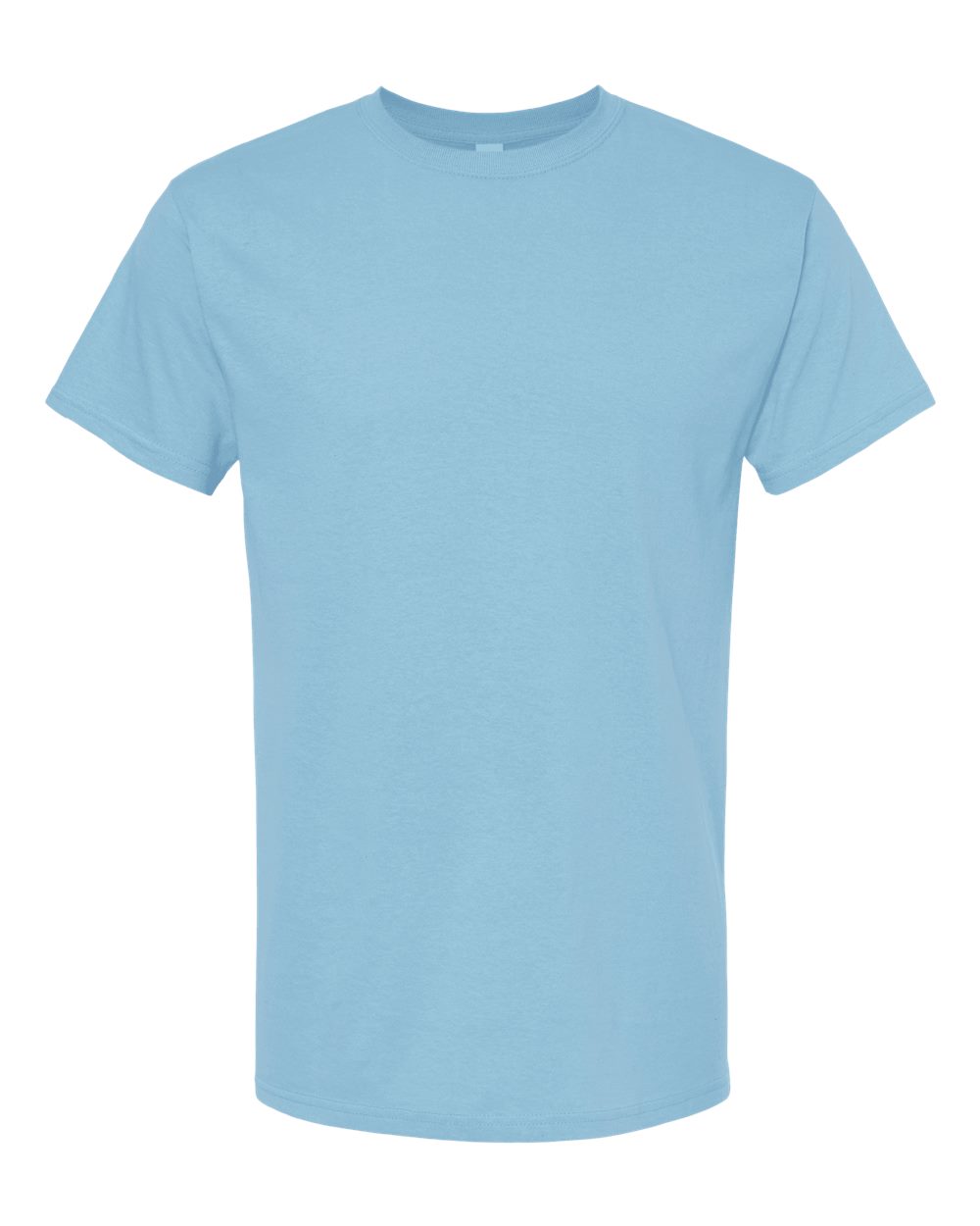 Front View of Light Blue Gold Soft Touch T-Shirt - 4800