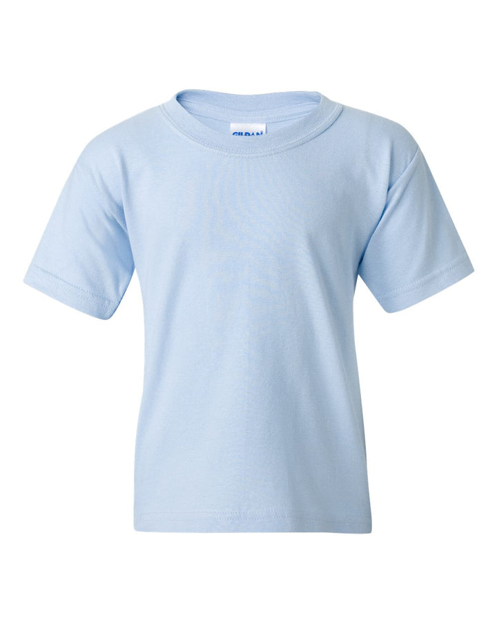 Front View of Light Blue Heavy Cotton™ Youth T-Shirt - 5000B