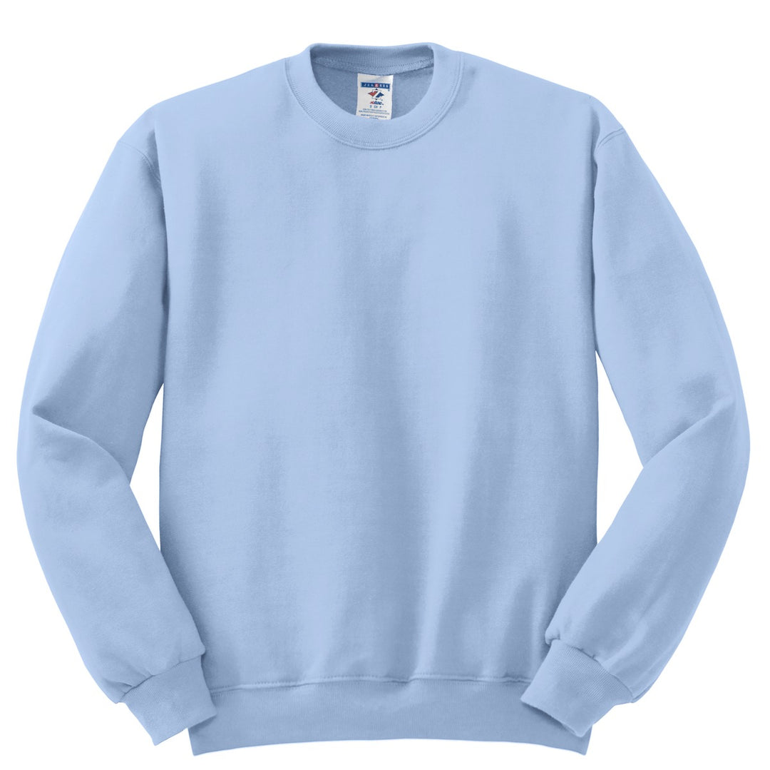 Front View of Light Blue Jerzees - NuBlend Crewneck Sweatshirt. 562M