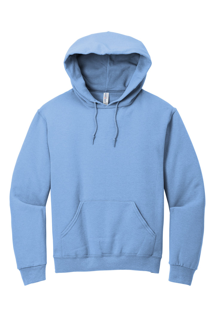 Front View of Light Blue Jerzees NuBlend Pullover Hooded Sweatshirt. 996M