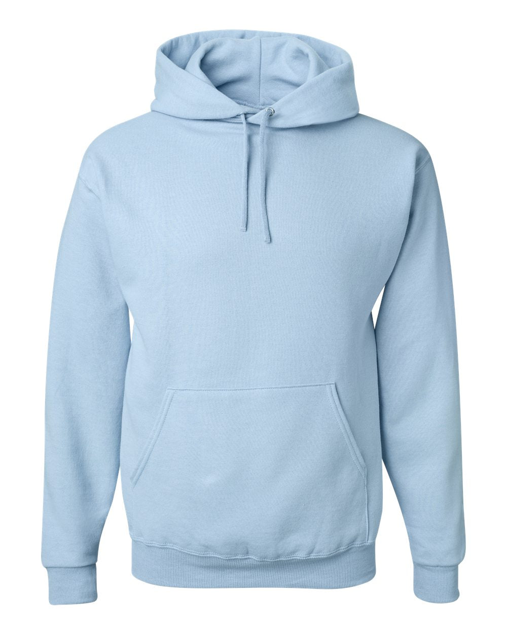 Front View of Light Blue NuBlend® Hooded Sweatshirt - 996MR