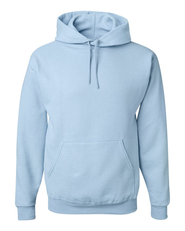 Front View of Light Blue NuBlend® Hooded Sweatshirt - 996MR
