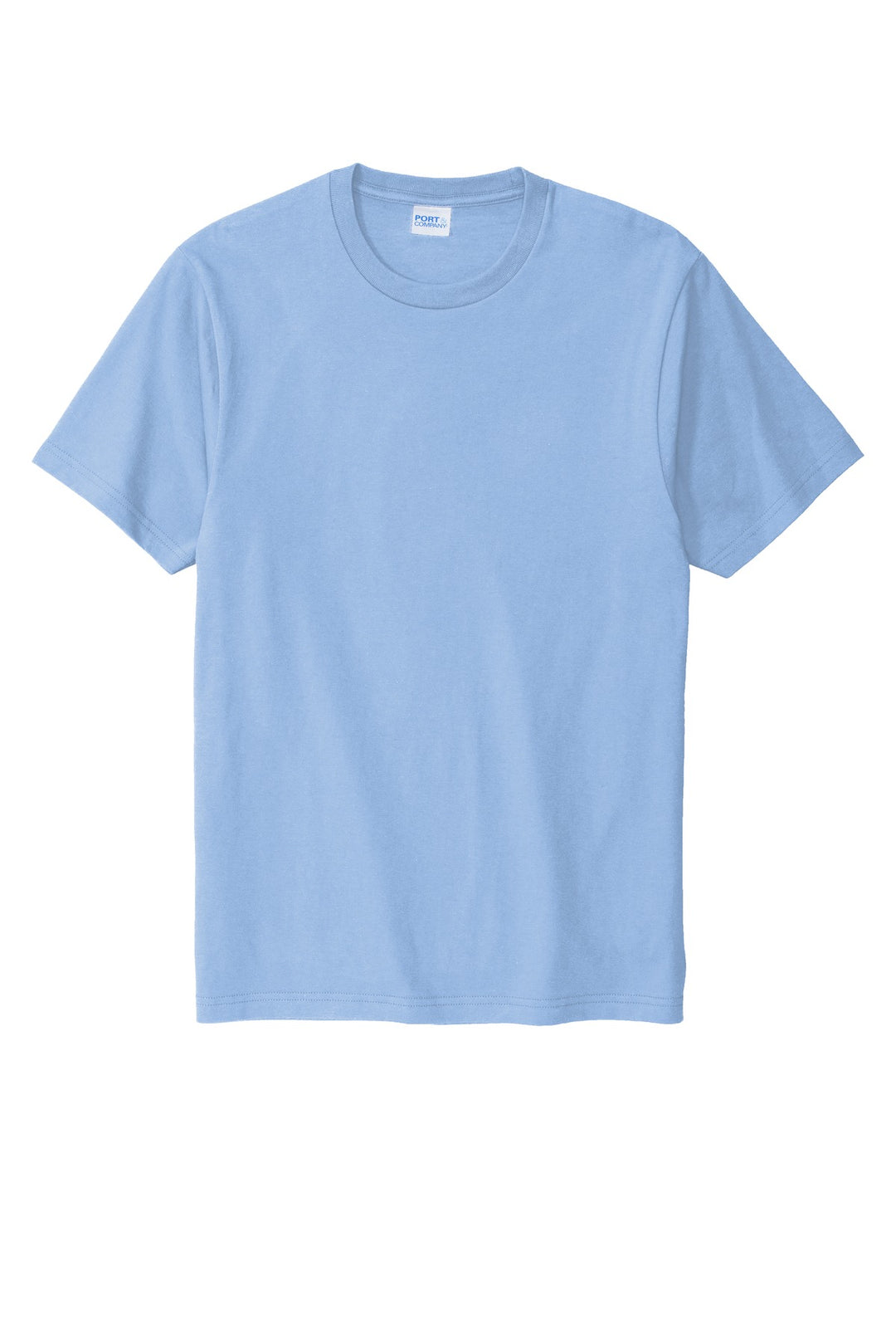 Front View of Light Blue Port & Company Bouncer Tee PC600