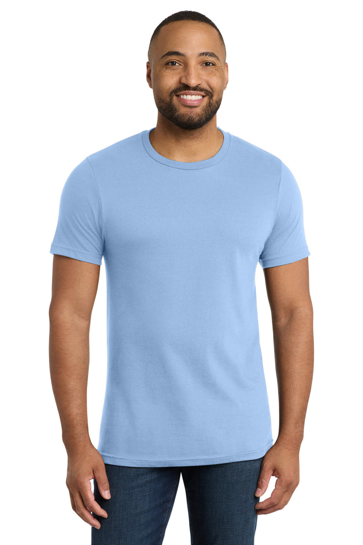Front View of Light Blue Port & Company Bouncer Tee PC600