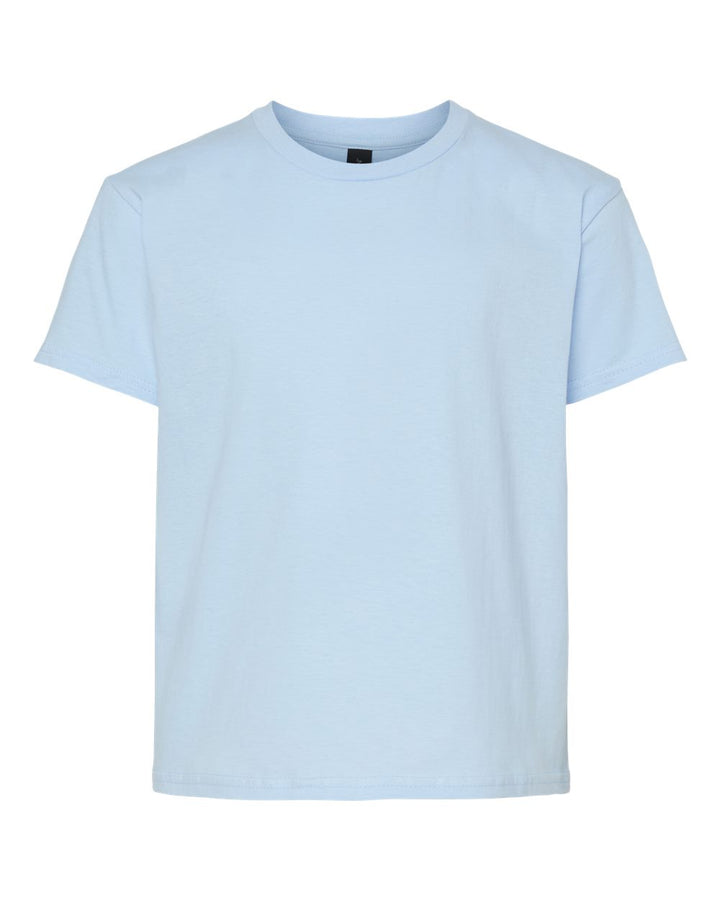 Front View of Light Blue Softstyle® Youth T-Shirt - 64000B